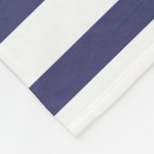 結婚ズ白航海のいかりブルーストライプモノグラム フリースブランケット (角)