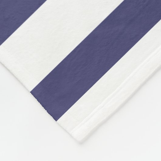 結婚ズ白航海のいかりブルーストライプモノグラム フリースブランケット (角)