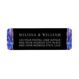 結婚ズ色彩の鮮やかブラック差出人住所 ラベル