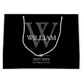 結婚ズ花婿介添人ギフトカスタムシックモダンクラシー ラージペーパーバッグ (正面)