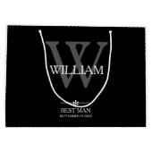 結婚ズ花婿介添人ギフトカスタムシックモダンクラシー ラージペーパーバッグ (裏面)