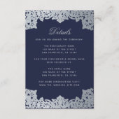 結婚ズ詳細ヴィンテージネイビーブルーシルバーアンティーク エンクロージャーカード (正面)