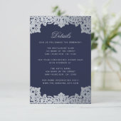 結婚ズ詳細ヴィンテージネイビーブルーシルバーアンティーク エンクロージャーカード (スタンド正面)