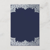 結婚ズ詳細ヴィンテージネイビーブルーシルバーアンティーク エンクロージャーカード (裏面)
