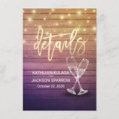 結婚ズ詳細情報シャンパングラスウッド エンクロージャーカード (正面)