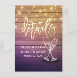 結婚ズ詳細情報シャンパングラスウッド エンクロージャーカード