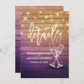 結婚ズ詳細情報シャンパングラスウッド エンクロージャーカード (正面/裏面)