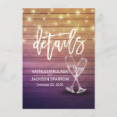 結婚ズ詳細情報シャンパングラスウッド エンクロージャーカード (正面)