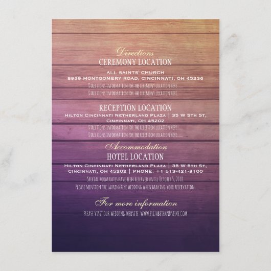 結婚ズ詳細情報シャンパングラスウッド エンクロージャーカード (裏面)