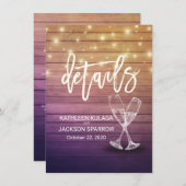 結婚ズ詳細情報シャンパングラスウッド エンクロージャーカード (正面/裏面)