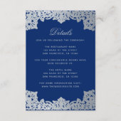 結婚ズ詳細王室のブルーシルバーエレガントアンティーク エンクロージャーカード (正面)