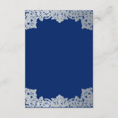 結婚ズ詳細王室のブルーシルバーエレガントアンティーク エンクロージャーカード (裏面)