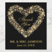 結婚ズ金ゴールドハートワイン&ワきらめくインボトルラ ワインラベル (シングルラベル)