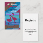 結婚ズLets Flamingle Birdビーチat Dusk Registry エンクロージャーカード (正面/裏面)