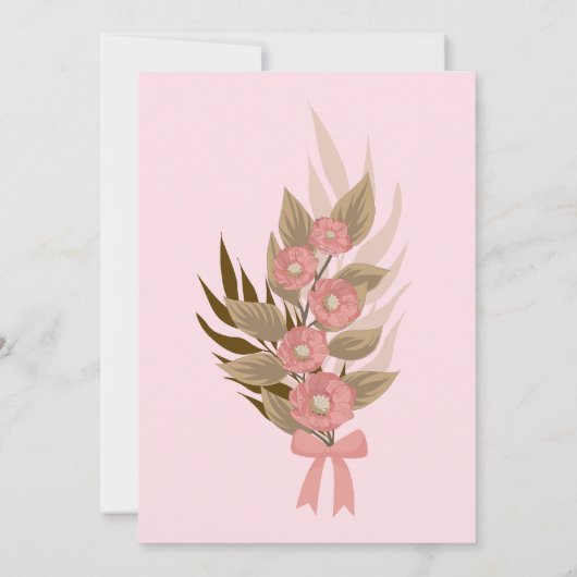 結婚ソフトピンクフローラ 招待状 (裏面)