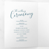 結婚ティール(緑がかった色)抽象芸術 三つ折りプログラム (内部最初)