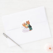 結婚テディベアキスをする ラウンドシール (封筒)