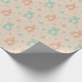 結婚テディ ラッピングペーパー (角)