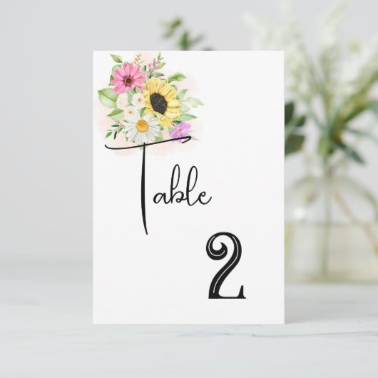 結婚テーブルナンバーカード サンキューカード (スタンド正面)