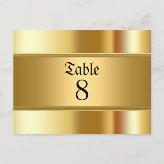 結婚テーブルナンバー ゴールド ポストカード (正面)