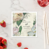 結婚デコモダンーヴィンテージかわいらしフローラ素朴 スタンダードカクテルナプキン (インサイチュ)