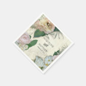 結婚デコモダンーヴィンテージかわいらしフローラ素朴 スタンダードカクテルナプキン (角)