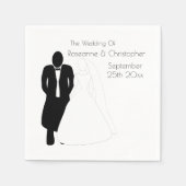 結婚ナプキンス新郎新婦 スタンダードカクテルナプキン (正面)