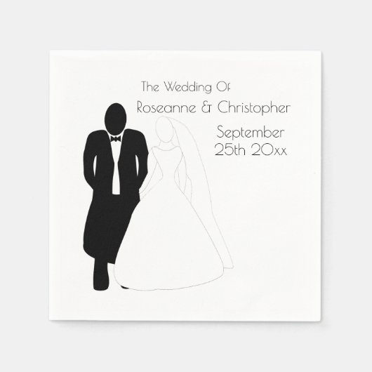 結婚ナプキンス新郎新婦 スタンダードカクテルナプキン (正面)