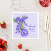 結婚ハイビスカスパープルブルーカスタムアート スタンダードカクテルナプキン (インサイチュ)