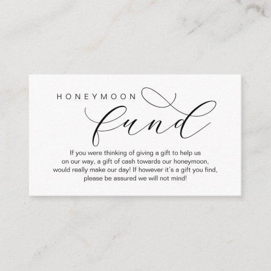 結婚ハネムーン基金モダンミニマル エンクロージャーカード (正面)