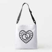 結婚ハートのリングや輪 クロスボディバッグ (裏面)