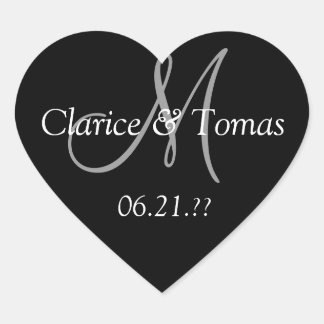 結婚ハートカスタムモノグパーソナライズされたラム ハートシール