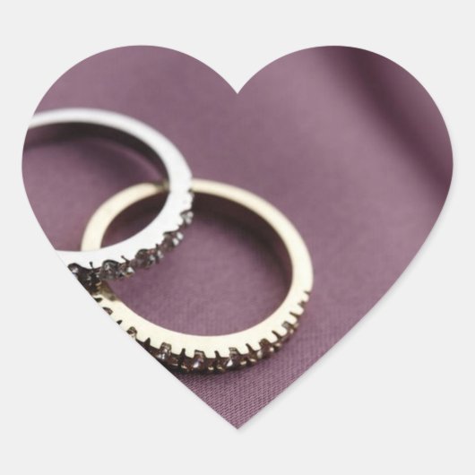 結婚ハートズ結婚リングや輪シルバーの結婚ハート ハートシール (正面)