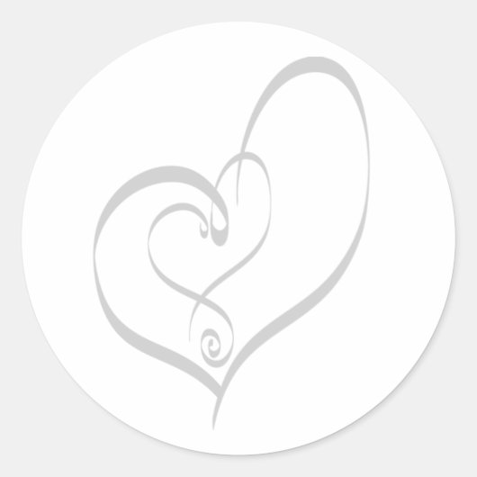 結婚ハート招待状封筒用シール ラウンドシール (正面)