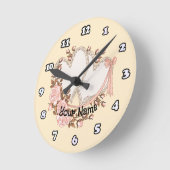 結婚ハート ラウンド壁時計 (傾斜)