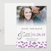 結婚ハート |日付の保存 セーブザデート (正面/裏面)