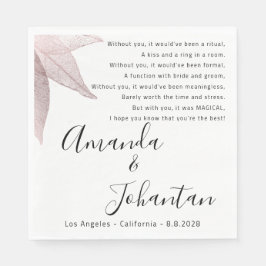 結婚バラ感謝していフローラ白黒 スタンダードランチョンナプキン