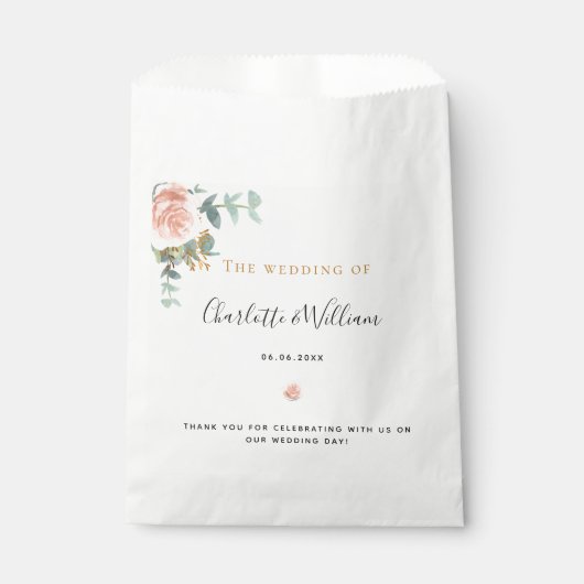 結婚バラ金ゴールドフローラユーカリエレガント フェイバーバッグ (正面)