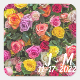 結婚バラ スクエアシール