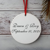 結婚パーソナライズされたの夫婦の初めてのクリスマス セラミックオーナメント