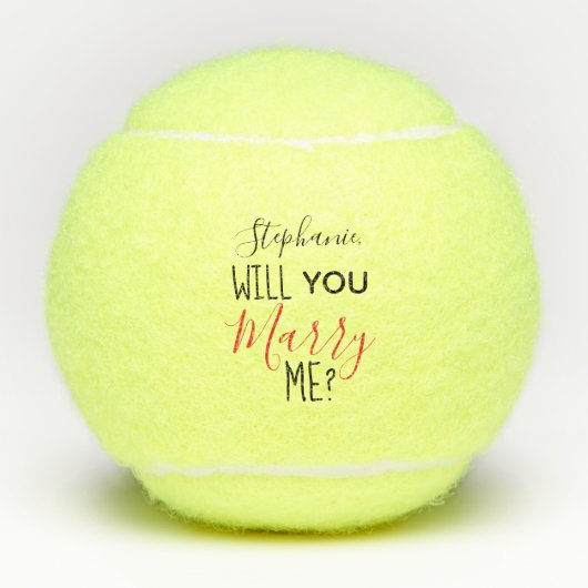 結婚パーソナライズされたの申し出を持って来てくれ テニスボール (正面)