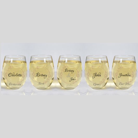 結婚パーソナライズされたの茎のないワイングラス ステムなしワイングラス