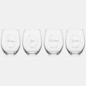 結婚パーソナライズされたの茎のないワイングラス ステムなしワイングラス (正面)