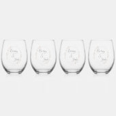 結婚パーソナライズされたの茎のないワイングラス ステムなしワイングラス (裏面)