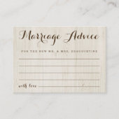 結婚パーソナライズされたアドバイスカード – 素朴ウッド コーリングカード (正面)