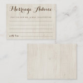 結婚パーソナライズされたアドバイスカード – 素朴ウッド コーリングカード (正面/裏面)