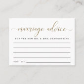 結婚パーソナライズされたアドバイスカード – 金ゴールドグリッター コーリングカード (正面)