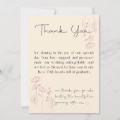結婚パーソナライズされたサンキューカードユニークデザイン サンキューカード (裏面)
