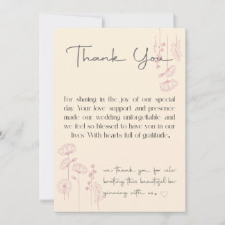 結婚パーソナライズされたサンキューカードユニークデザイン サンキューカード