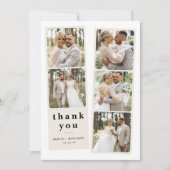 結婚パーソナライズされた写真コラージュモダン サンキューカード (正面)